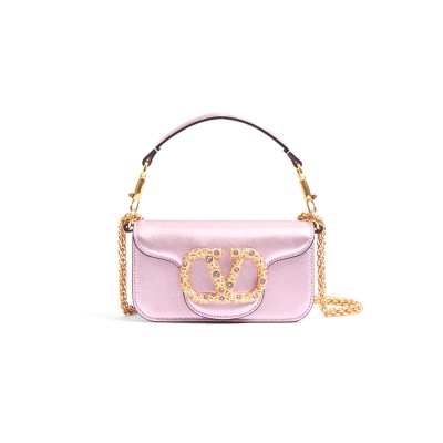 VALENTINO LOCÒ SMALL LAMINATED CALFSKIN BAG WB0K53LNKR5H (19*10.5*5cm)